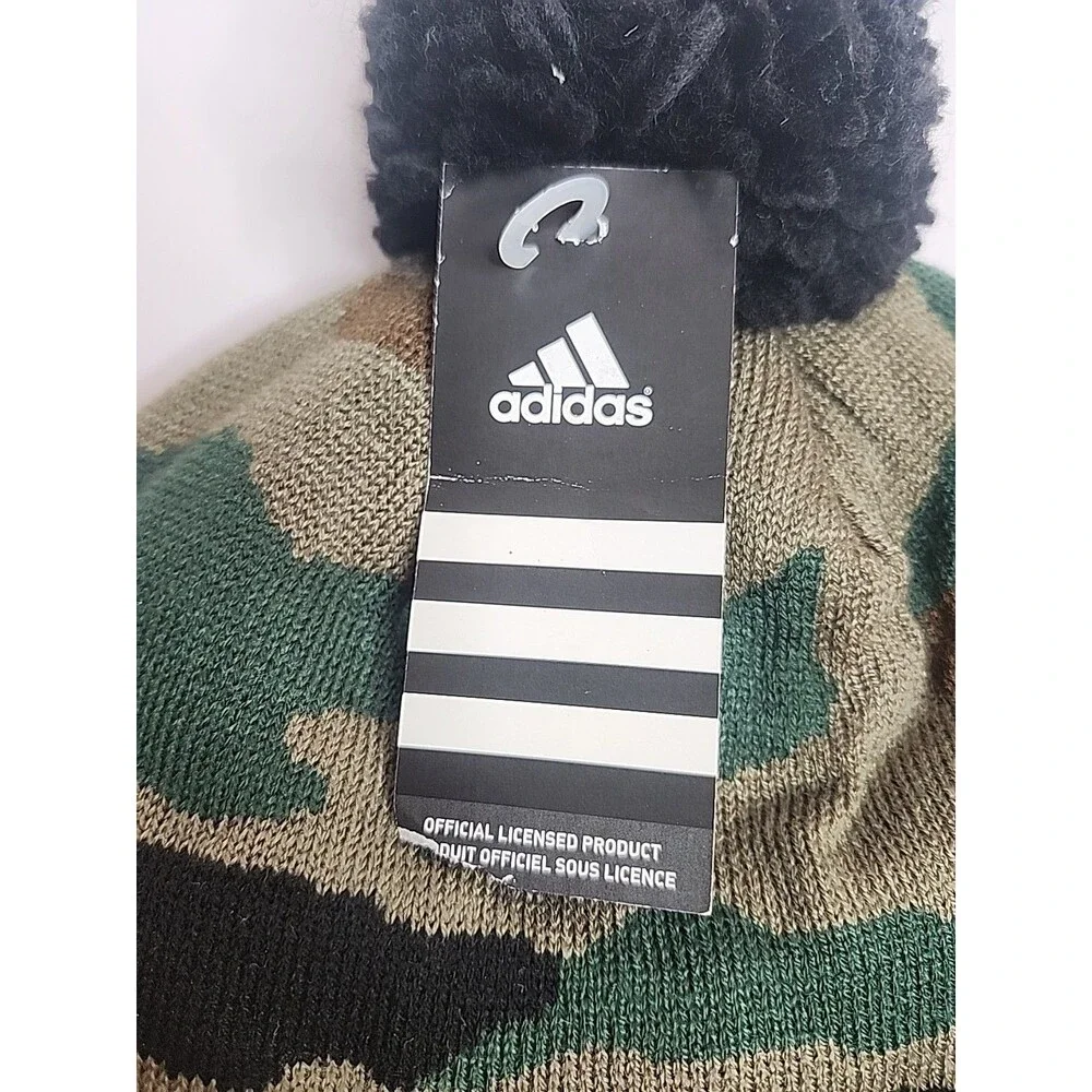 Chicago Bulls Adidas Camo Pom Winter Knit Hat Cap Beanie Style NBA Basketball